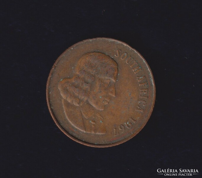 South Africa 2 cents 1967 with English inscription 