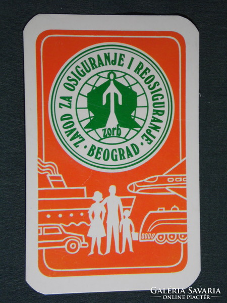 Kártyanaptár, Jugoszlávia, Állami biztosító, utasbiztosítás, grafikai rajzos,1973,   (5)