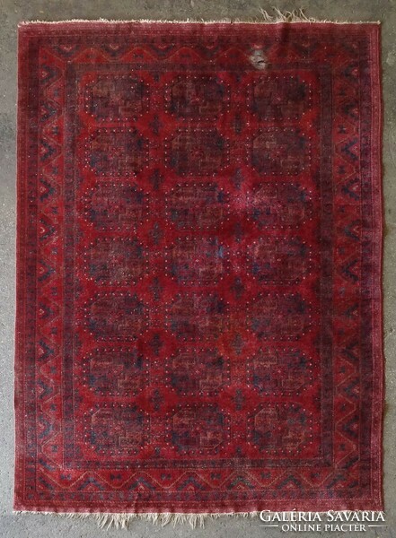 1K968 antique Afghan elephant sole pattern Persian rug burgundy blue medium rug 200 x 286 cm