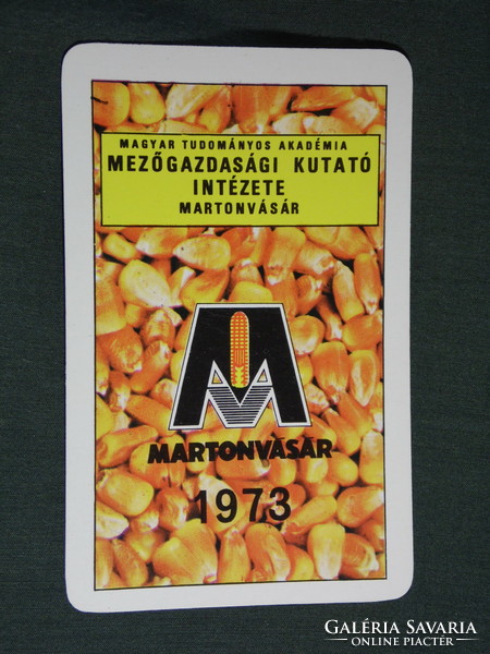 Card calendar, agricultural research institute, Martonvásár, corn, 1973, (5)