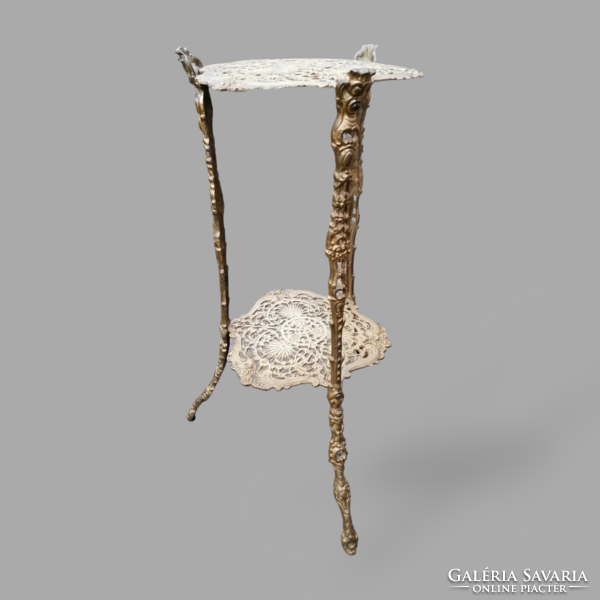 Copper pedestal, folding table