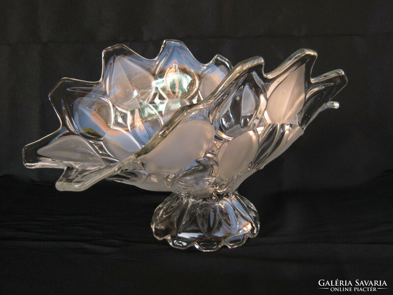 Beautifully shaped, large-sized glass table center serving bowl with stand, fruit bowl