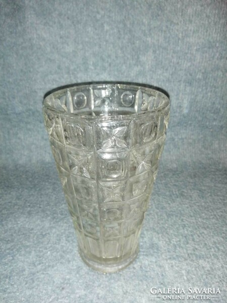 Retro thick glass vase, height 20 cm (a5)