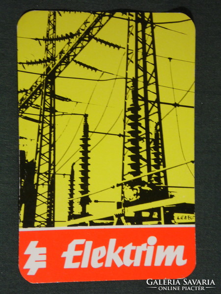 Kártyanaptár, Lengyelország,Elektrim elektromos berendezések, Warszawa, grafikai rajzos,1973,   (5)
