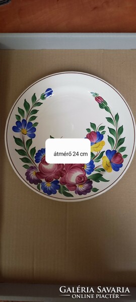 Hand-painted granite wall plate with a diameter of 24 cm