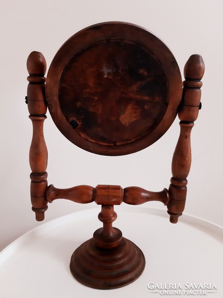 Old wooden shaving mirror