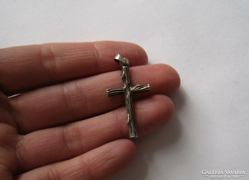 Special wooden cross, silver pendant