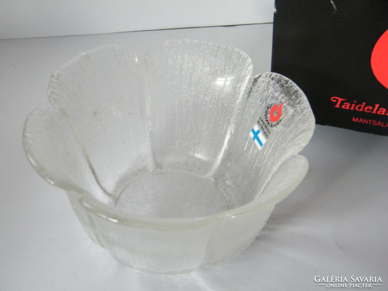 Vintage finnish glass bowl designed by iittala oy pertti rocky
