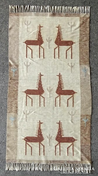1L012 retro deer wool brown tapestry tapestry 82 x 176 cm
