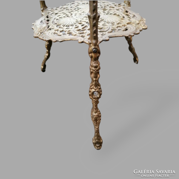 Copper pedestal, folding table