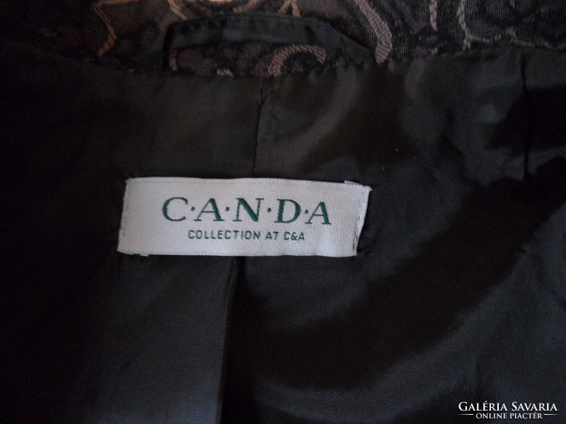 CANDA barna mintás női blézer, kabátka ( 40/42-es )