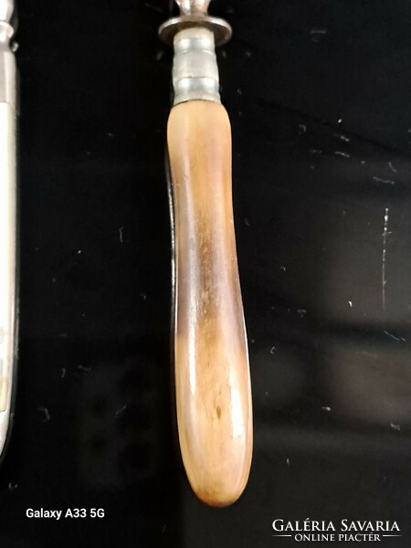English horn handle marked citrus peeler, pearl orange peeler knife