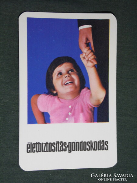 Kártyanaptár, Állami Biztosító, életbiztosítás, gyerek modell,1973,   (5)