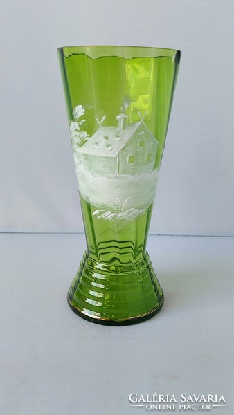 Beautifully painted antique glass decorative glass
