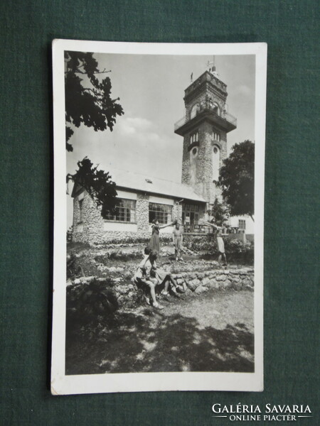 Postcard, Pécs, tourist house, József Kiss lookout, view detail