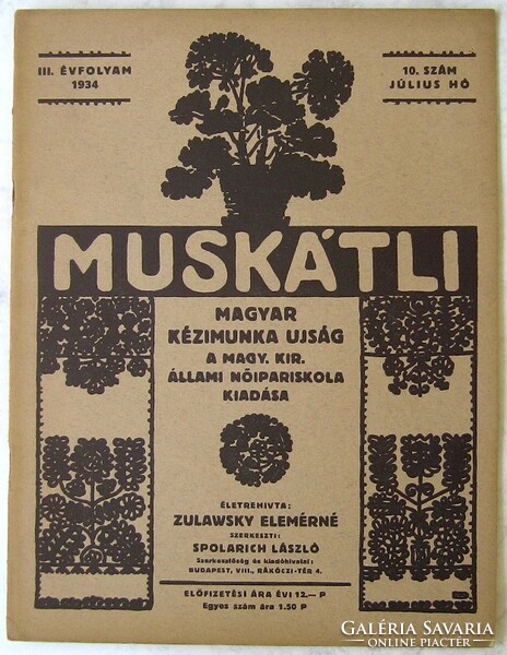 Zulawsky Elemérné: Muskátli 1934
