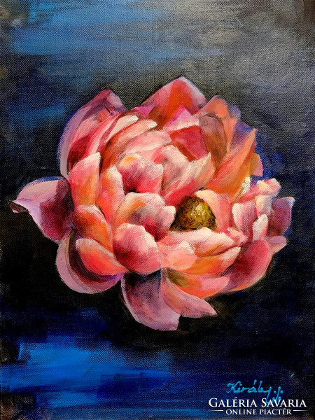 Tea rose - acrylic painting - 40 x 30 cm