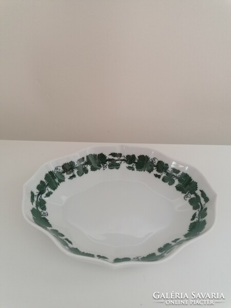 Antique Meissen grape leaf pattern porcelain bowl marked with a sword