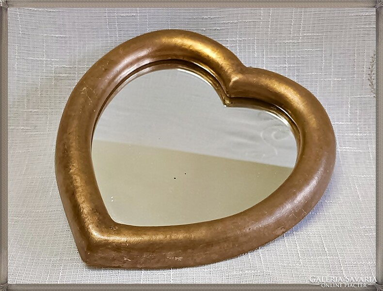 Florentin, Firenzei aranyozott fa keretes szív alakú tükör