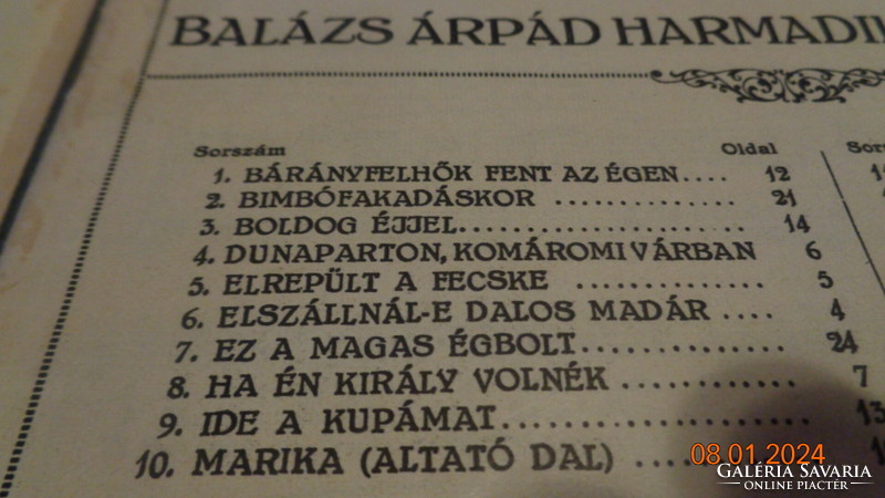Sheet music books by Árpád Balázs 5 of the best Hungarian sheet music 1927