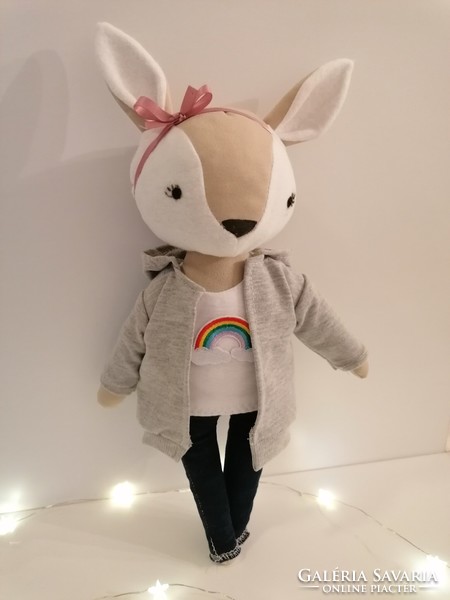 Teen deer girl - handmade, dress-up children's toy, figurine