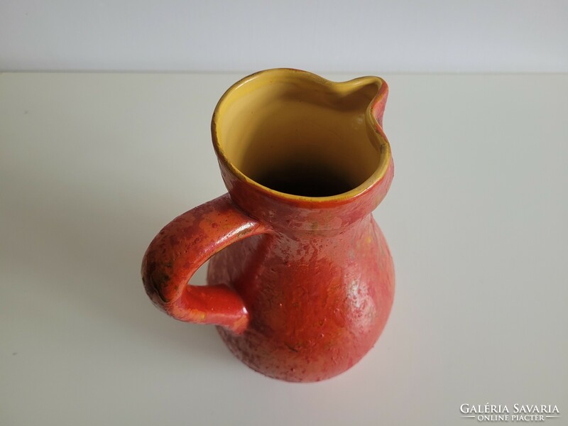 Retro 2 liter lake head ceramic pitcher mid century spout