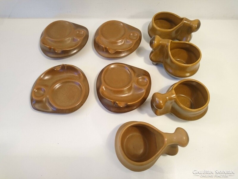 Rare earthenware sighisoara biomorphic design mid century modern tea cups from the 60s 70s