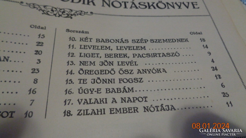 Balázs Árpád nótás könyvei   5 db    A legjobb magyar nóták  1927