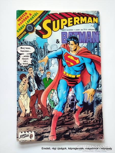 1992 november    /  SUPERMAN & BATMAN  /  SZÜLETÉSNAPRA :-) Eredeti, régi ÚJSÁG Ssz.:  26728