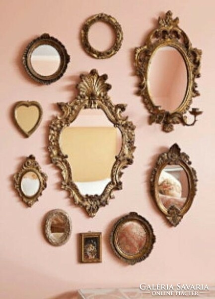 Florentin heart-shaped mirror with gilded wooden frame from Florence