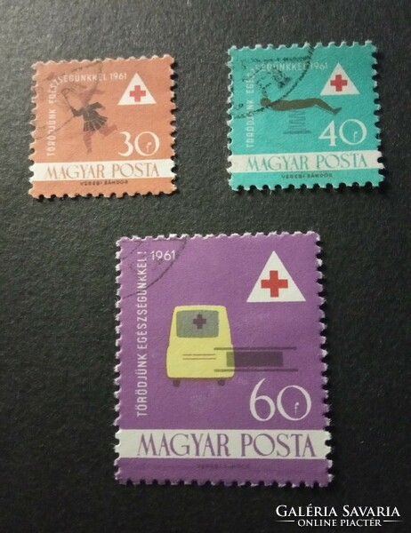 Stamp row 1961 for our health row Hungarian post office