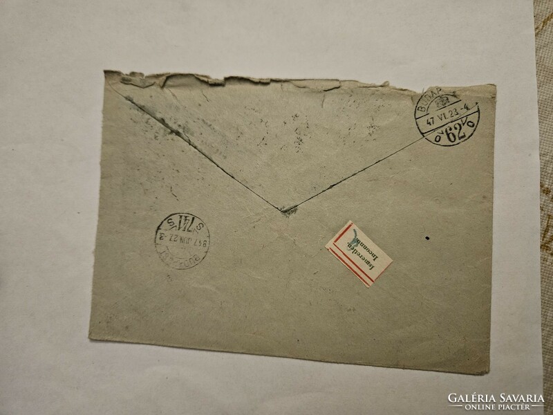 1947-es Ajánlott levél Budapest Ismeretlennel