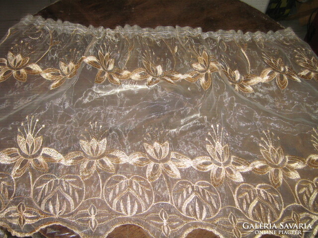 Floral curtain embroidered in beautiful golden material