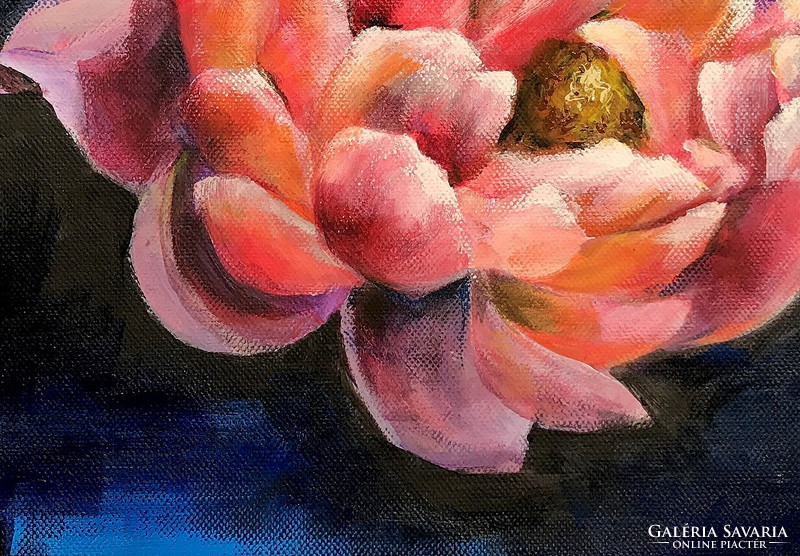 Tea rose - acrylic painting - 40 x 30 cm