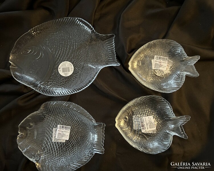 Fish glass plates and serving bowls special tableware new