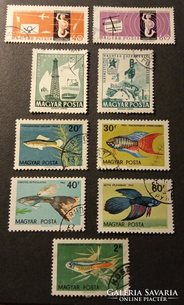 Bélyeg bélyegsor Akváriumi díszhalak 1961- 1962 Magyar Posta