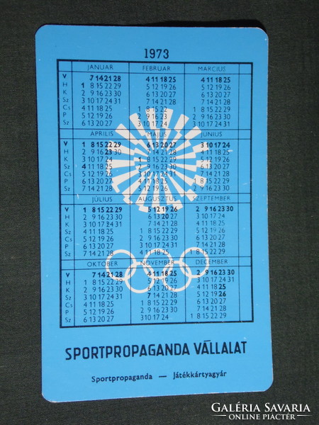 Card calendar, sports propaganda, Olympic champions, boxer György Gedó, gold medalist, 1973, (5)