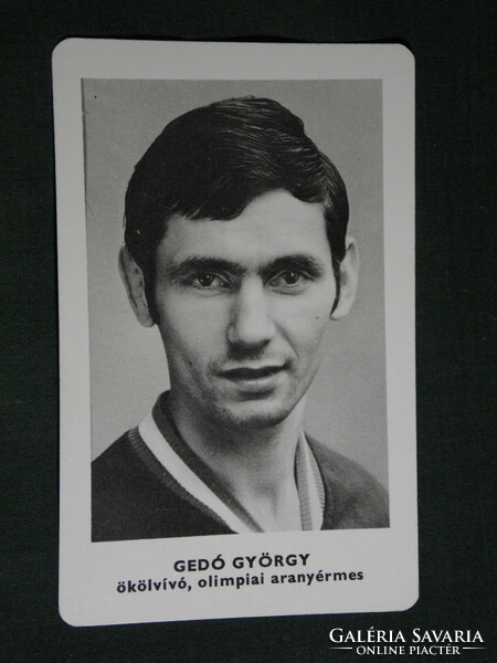 Kártyanaptár,Sportpropaganda,Olimpia bajnokok,Gedó György ökölvívó, aranyérmes, 1973,   (5)