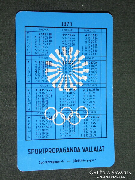 Kártyanaptár,Sportpropaganda,Olimpia bajnokok,Orbán László ökölvívó ezüstérmes, 1973,   (5)