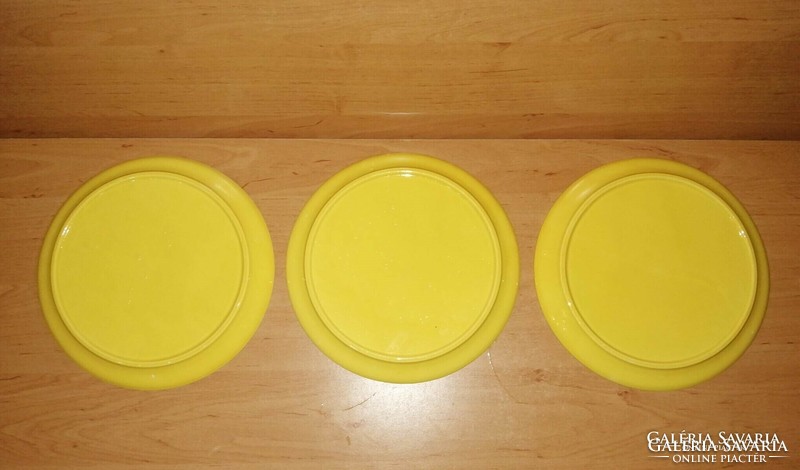 Mázas kerámia osztott sárga és kék tányér készlet 22 cm (2p)