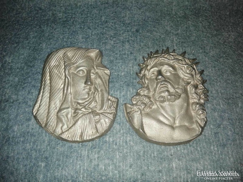 Virgin Mary and Jesus aluminum picture in a pair (a2)