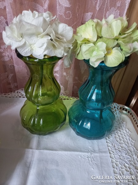 Thick cast glass vase