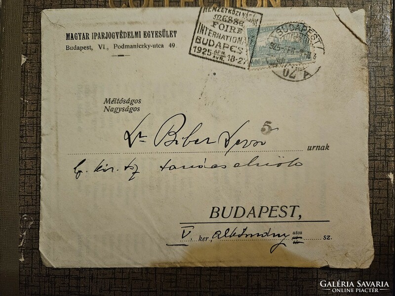 1925-ös Levél Budapest  propaganda bélyegzéssel