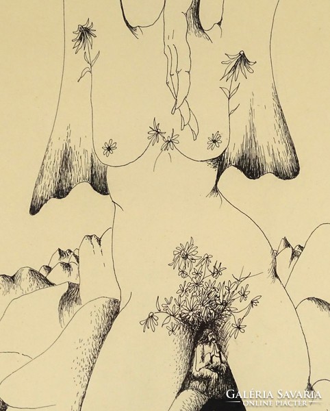 1G022 Kelemen Pál : Virágoskert I. erotikus rajz