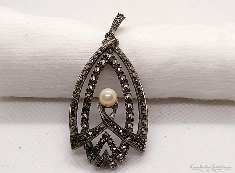 Antique art deco silver pendant
