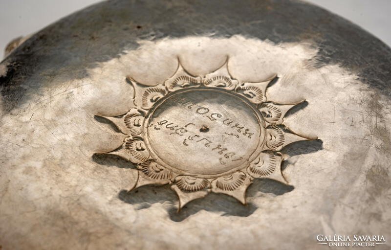 Richly decorated silver Burmese serving bowl