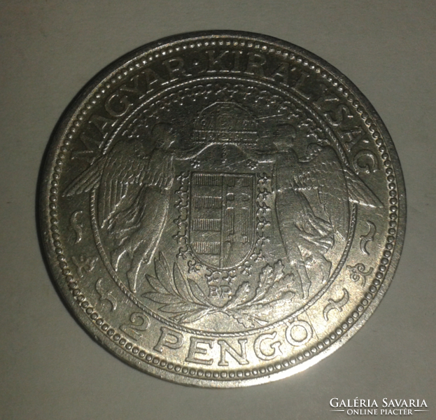 MAGYARORSZÁG VÉDASSZONYA 1938 ezüst 2 pengő