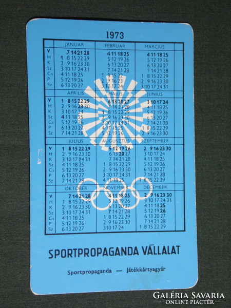 Kártyanaptár,Sportpropaganda,Olimpia bajnokok, ezüstérmes vízilabda válogatott, 1973,   (5)