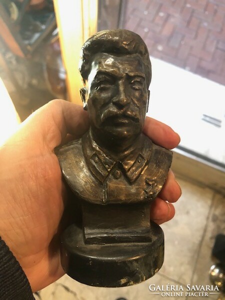 Sztálin bronz szobor, 12 cm-es magasságú, gyűjtőknek. antik