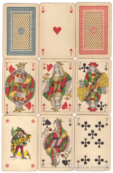 1. Francia kártya dupla pakli 104 lap + 6 joker Játékkártyagyár 1970 körül Genovai kártyakép
